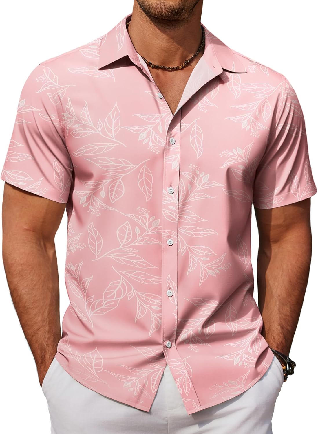 Mens Hawaiian Shirts Short Sleeve Button Down Aloha Shirt Casual Beach Clothes
