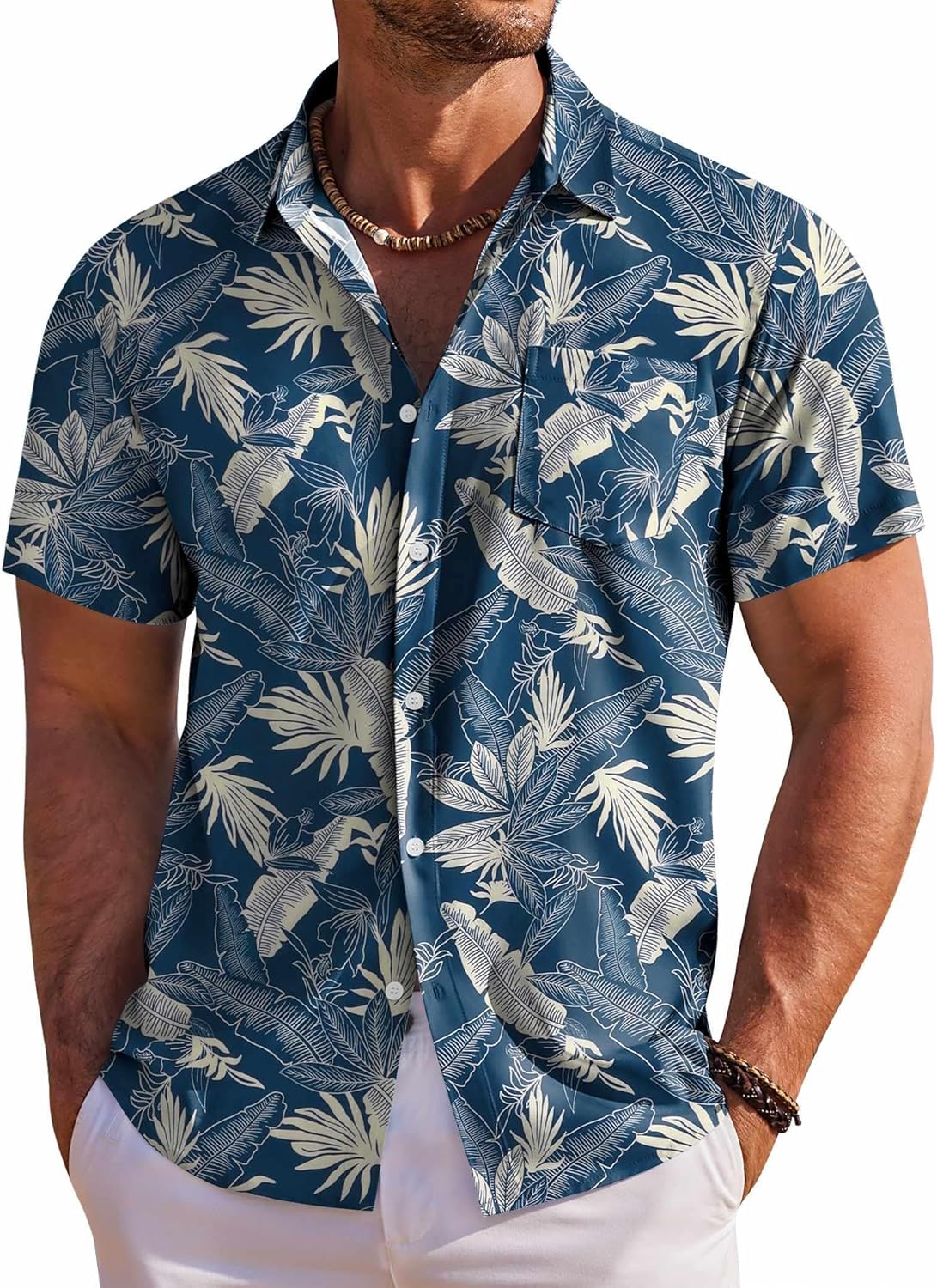 Men's Hawaiian Shirt Short Sleeve Floral Button Down Shirts Tropical Holiday Beach Shirts