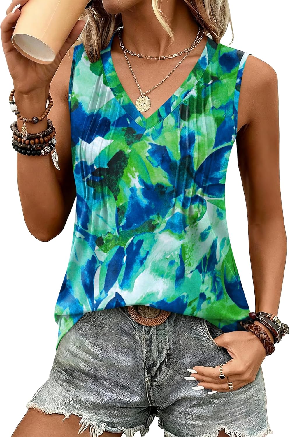 Loose Fit V Neck Sleeveless Shirts 2026 Fashion Summer Clothes S-3XL