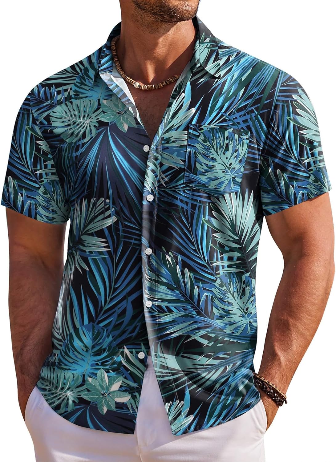 Men's Hawaiian Shirt Short Sleeve Floral Button Down Shirts Tropical Holiday Beach Shirts
