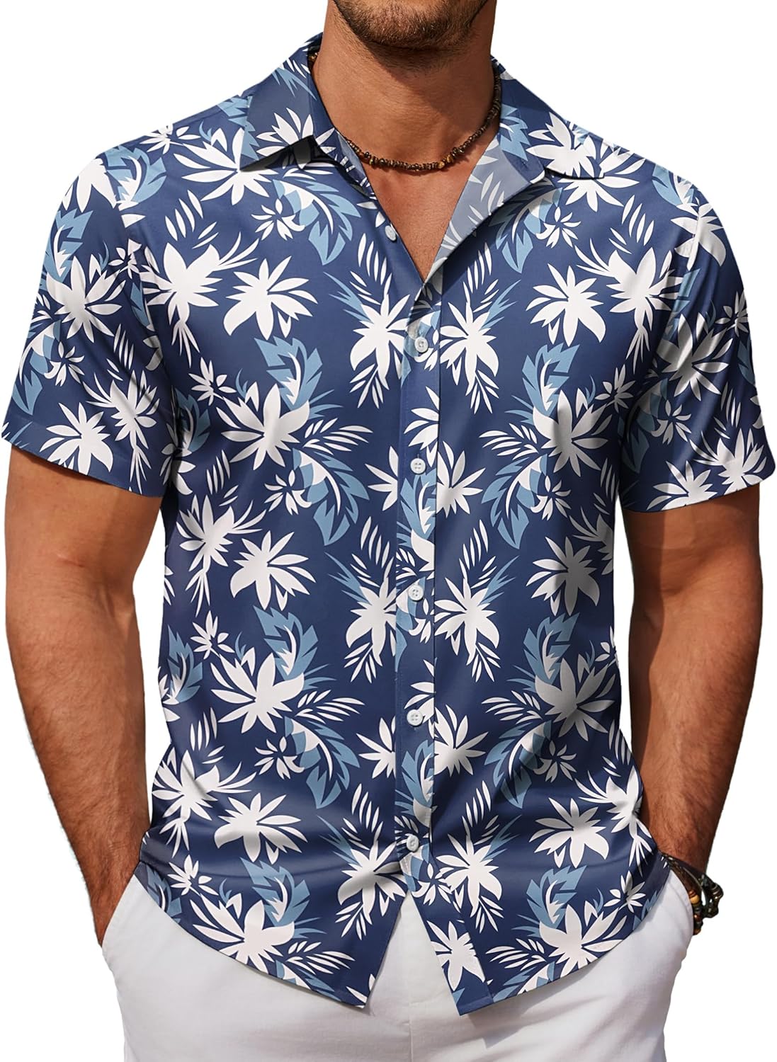 Mens Hawaiian Shirts Short Sleeve Button Down Aloha Shirt Casual Beach Clothes