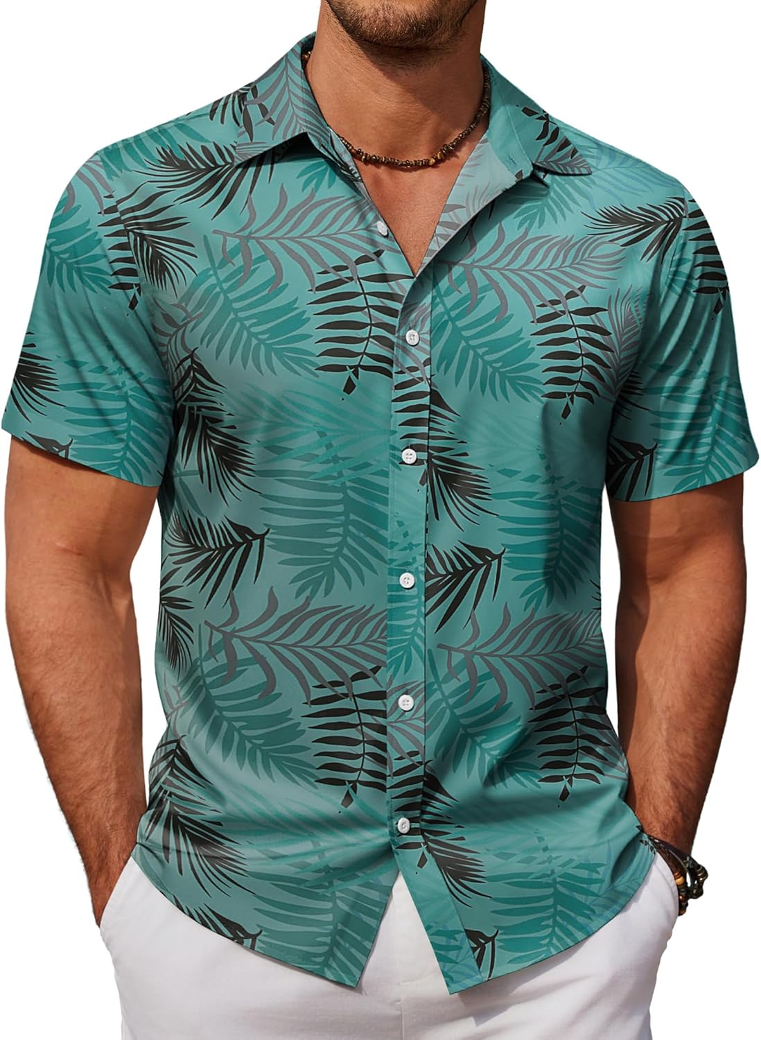 Mens Hawaiian Shirts Short Sleeve Button Down Aloha Shirt Casual Beach Clothes