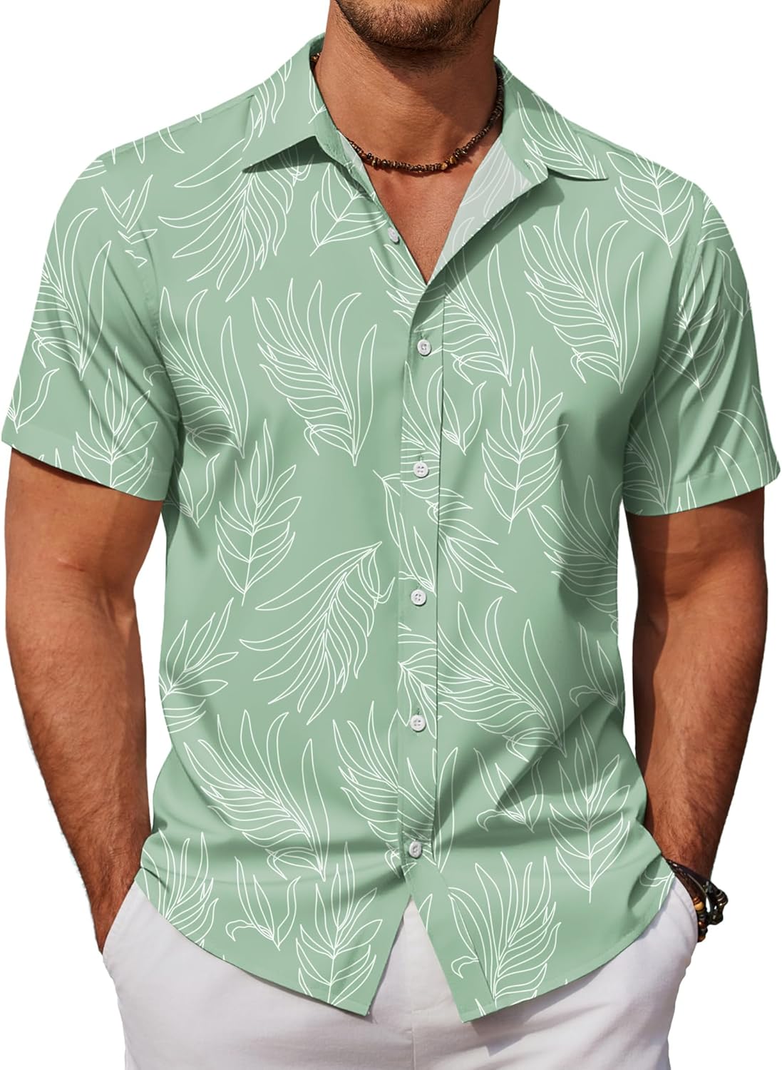 Mens Hawaiian Shirts Short Sleeve Button Down Aloha Shirt Casual Beach Clothes