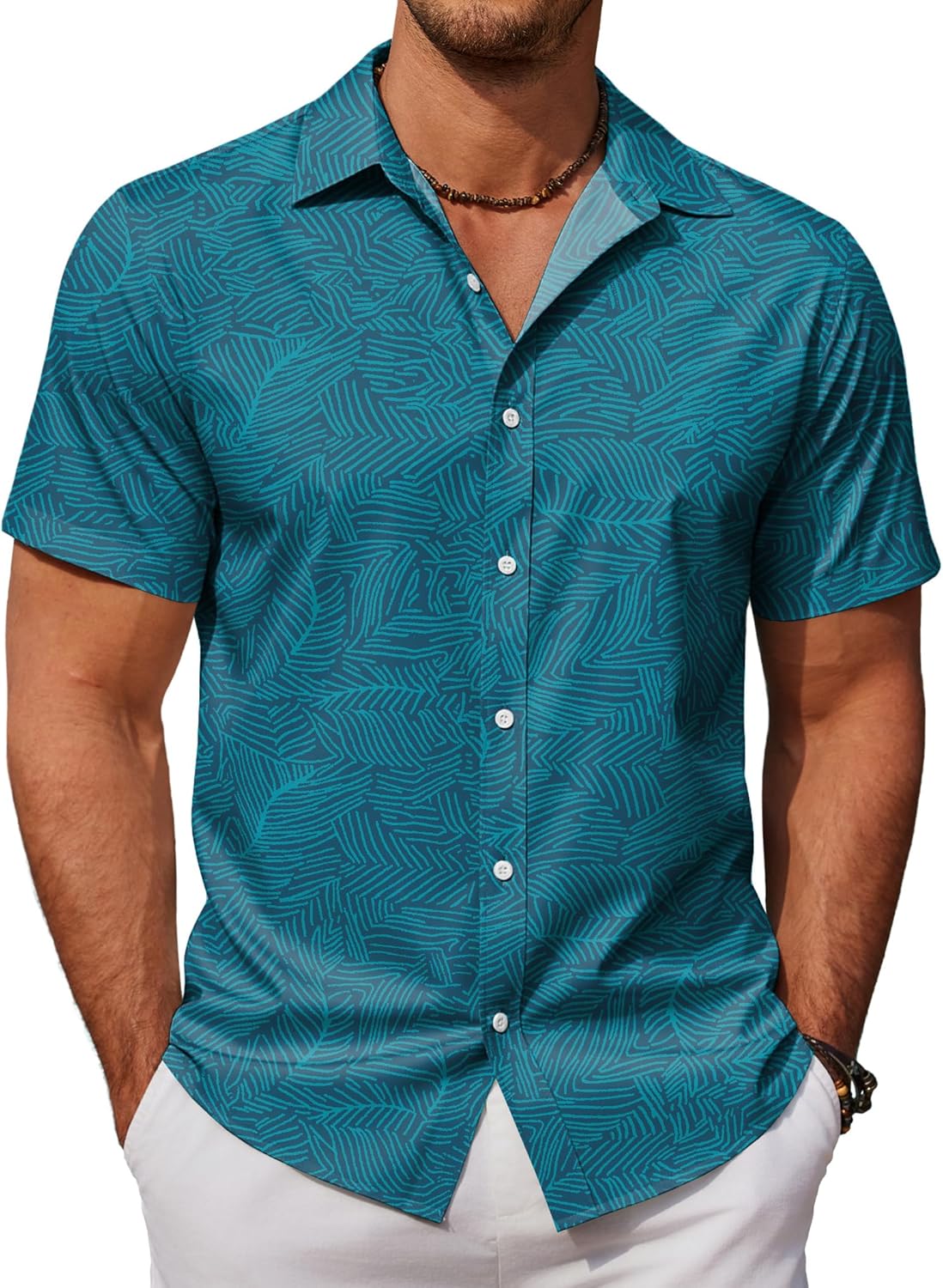 Mens Hawaiian Shirts Short Sleeve Button Down Aloha Shirt Casual Beach Clothes