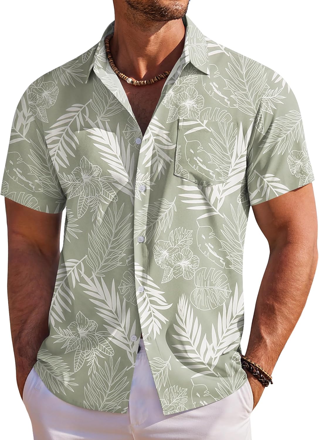 Men's Hawaiian Shirt Short Sleeve Floral Button Down Shirts Tropical Holiday Beach Shirts