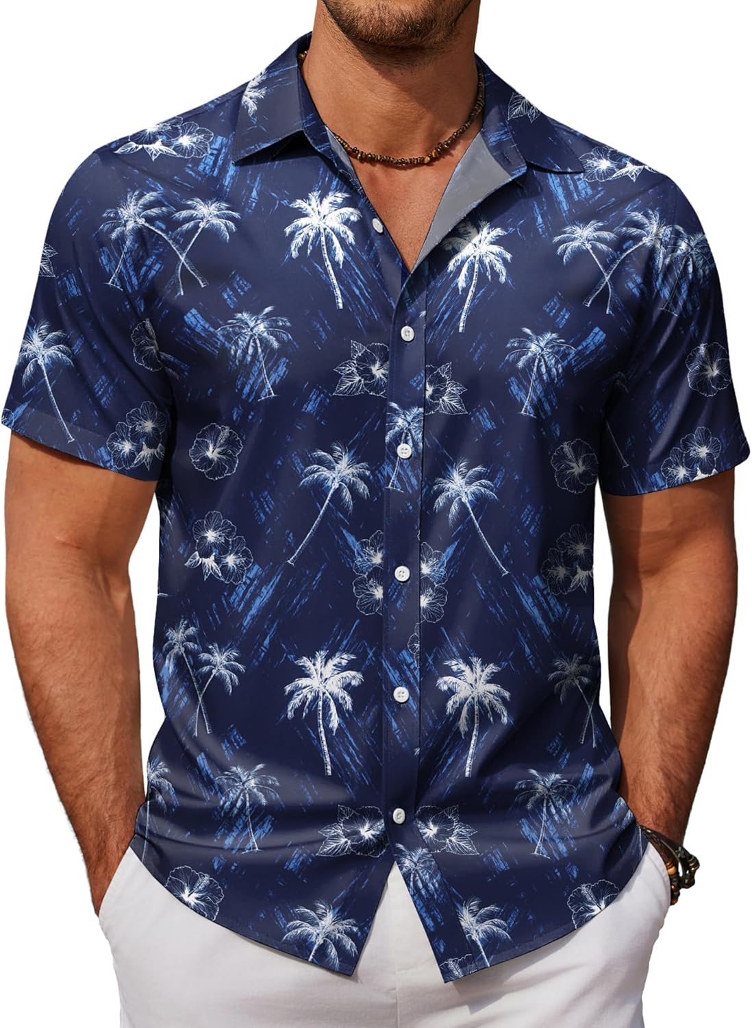 Mens Hawaiian Shirts Short Sleeve Button Down Aloha Shirt Casual Beach Clothes