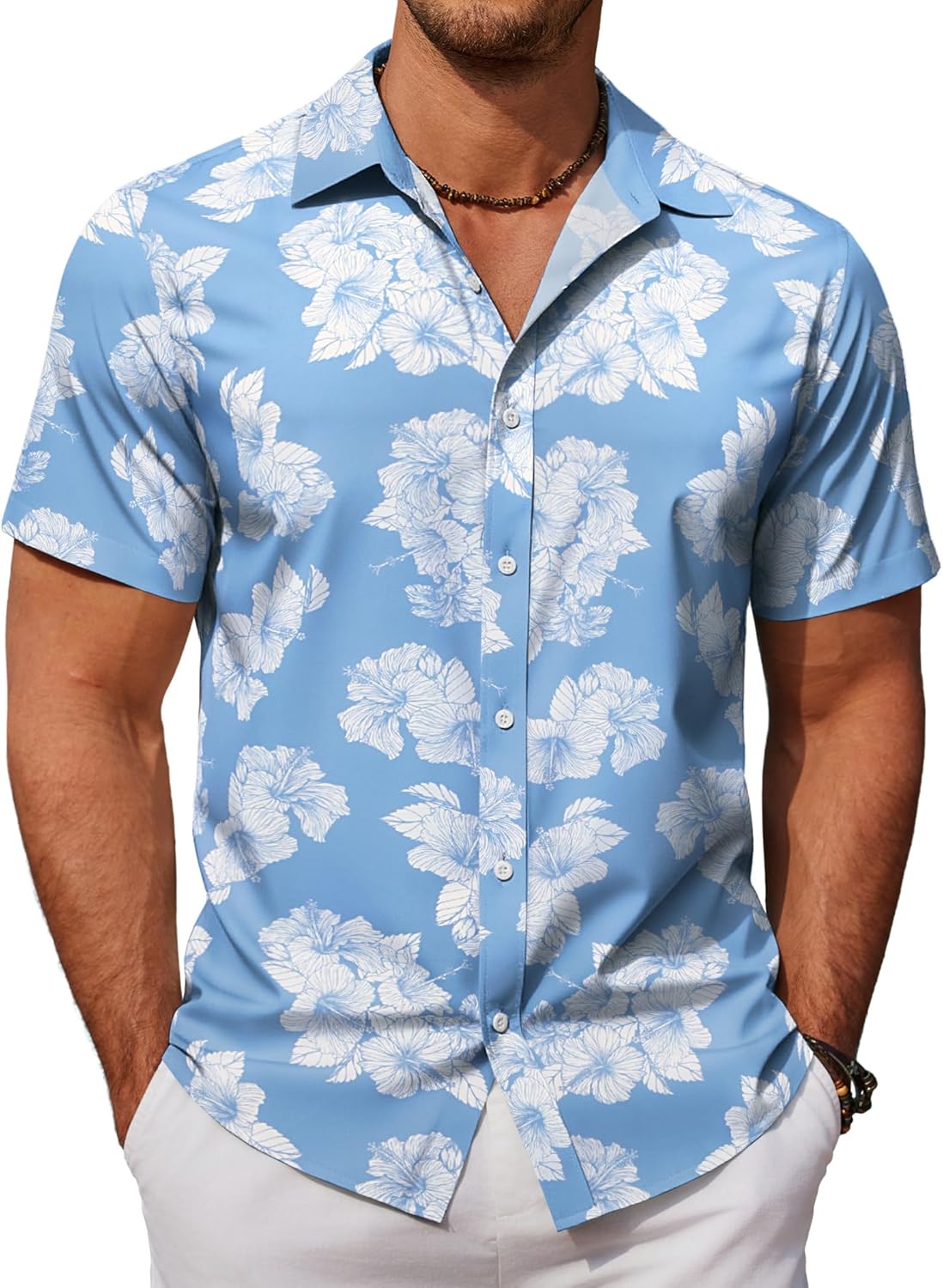 Mens Hawaiian Shirts Short Sleeve Button Down Aloha Shirt Casual Beach Clothes