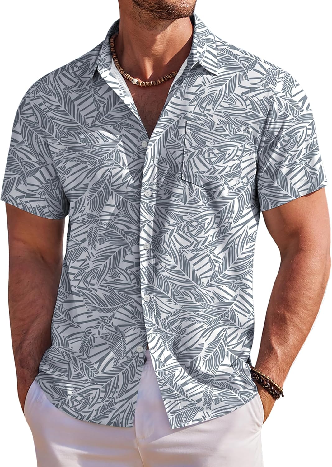 Men's Hawaiian Shirt Short Sleeve Floral Button Down Shirts Tropical Holiday Beach Shirts