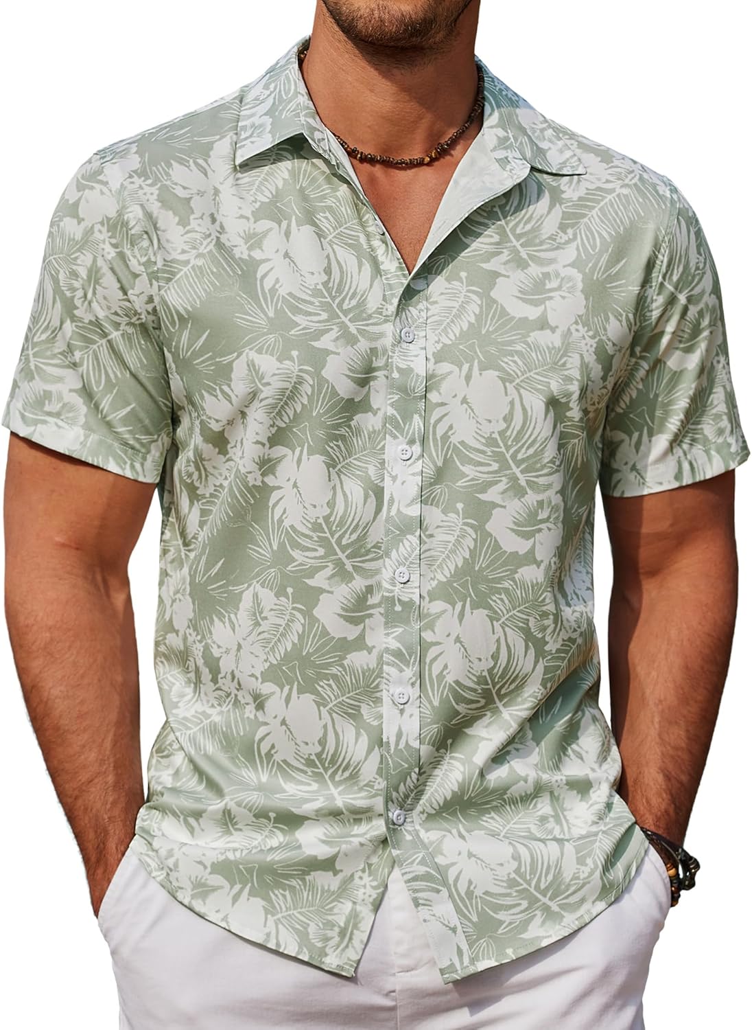Mens Hawaiian Shirts Short Sleeve Button Down Aloha Shirt Casual Beach Clothes