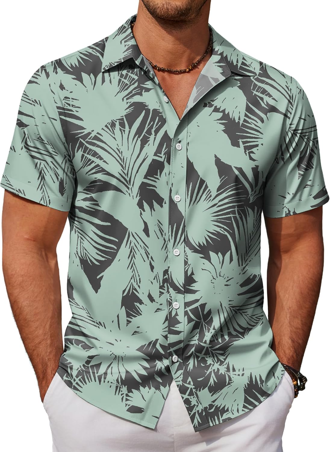 Mens Hawaiian Shirts Short Sleeve Button Down Aloha Shirt Casual Beach Clothes