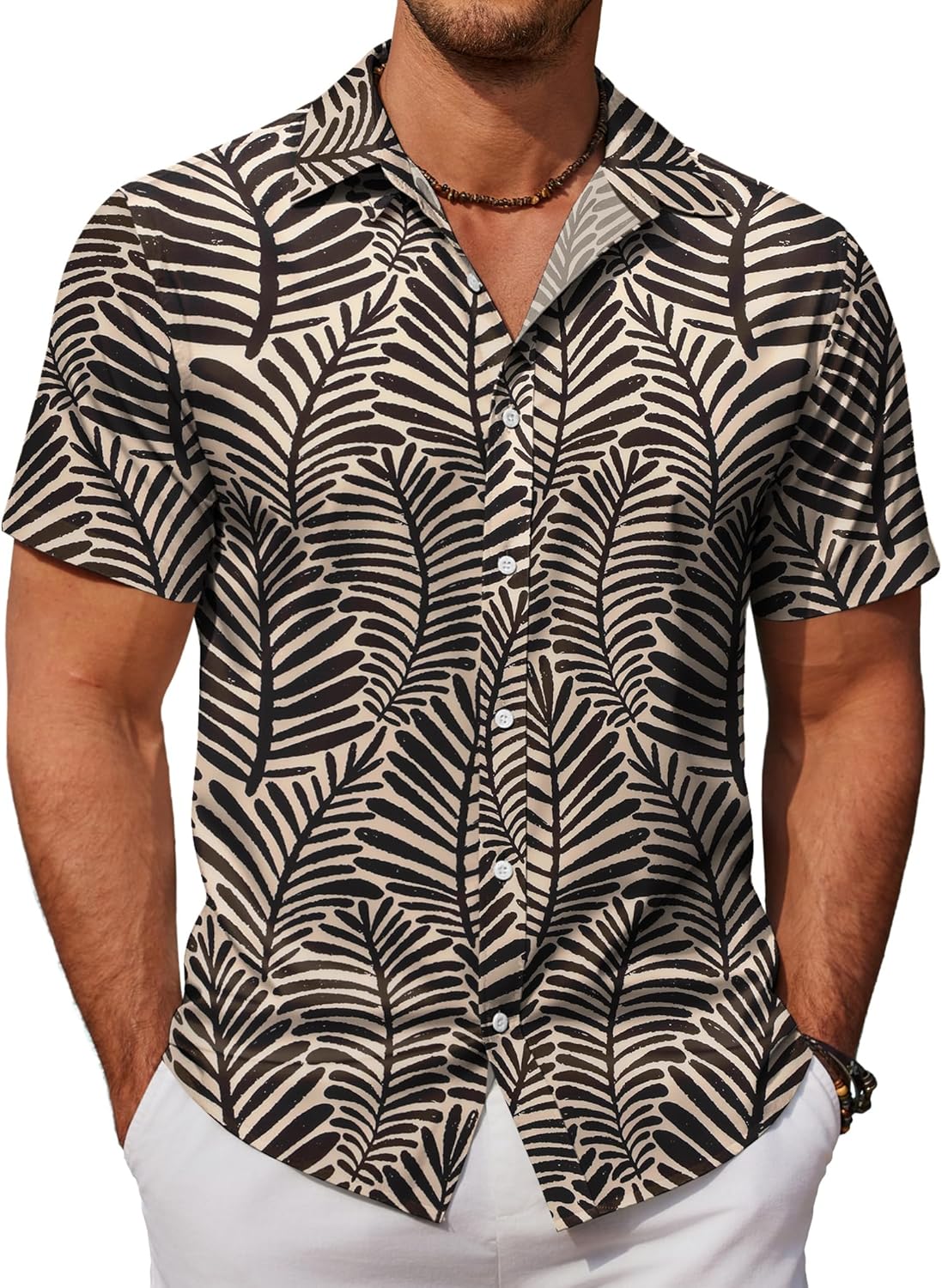 Mens Hawaiian Shirts Short Sleeve Button Down Aloha Shirt Casual Beach Clothes