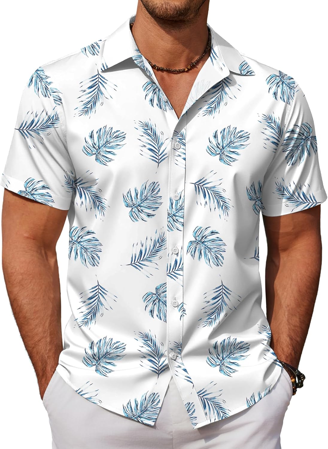 Mens Hawaiian Shirts Short Sleeve Button Down Aloha Shirt Casual Beach Clothes