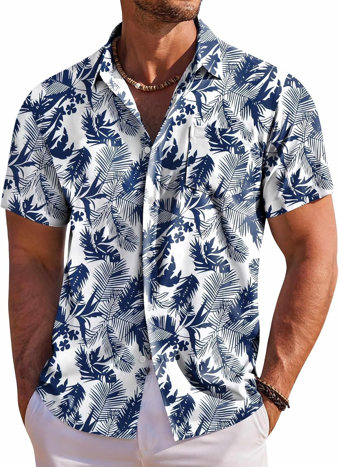 Men's Hawaiian Shirt Short Sleeve Floral Button Down Shirts Tropical Holiday Beach Shirts