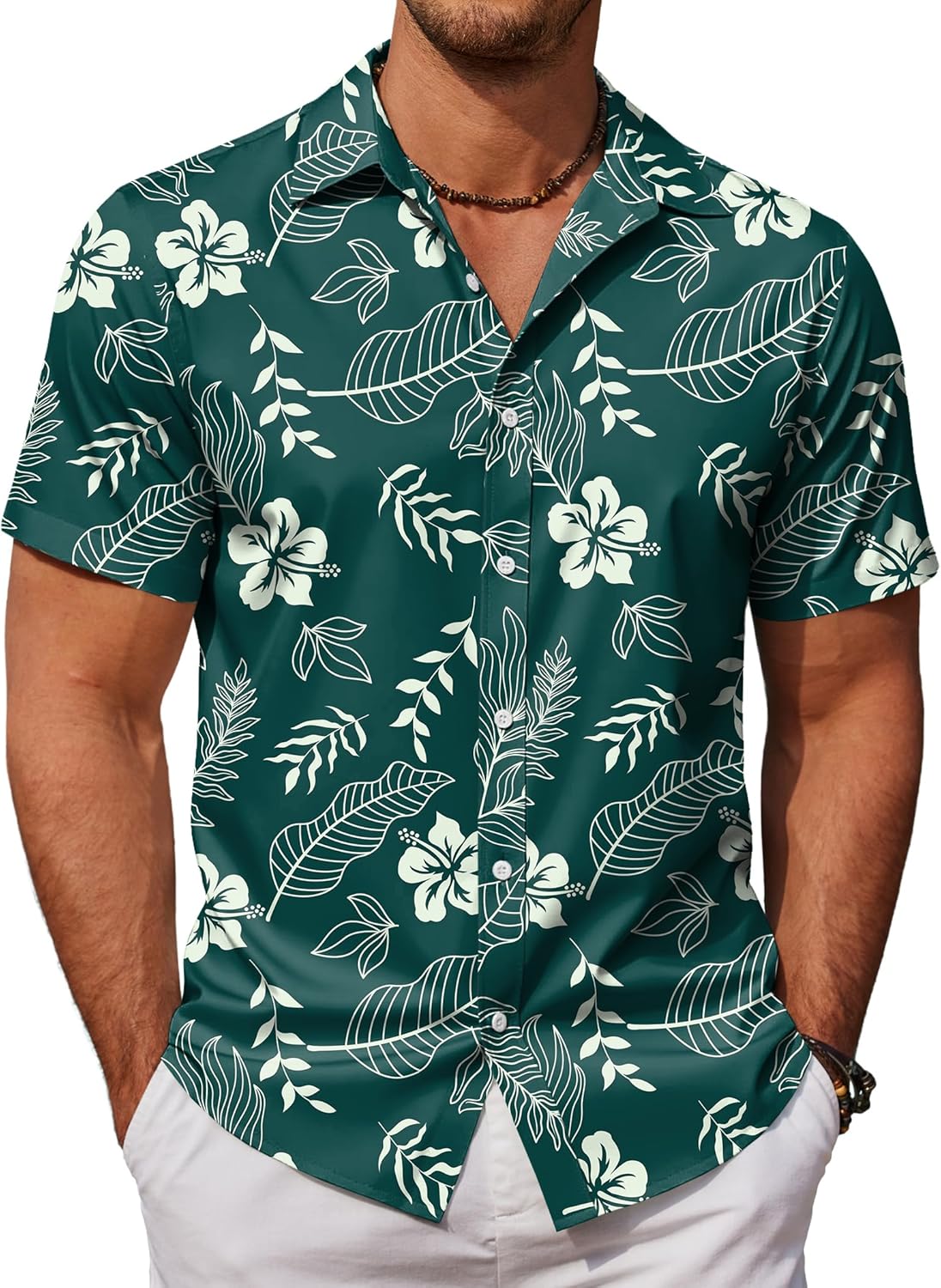 Mens Hawaiian Shirts Short Sleeve Button Down Aloha Shirt Casual Beach Clothes