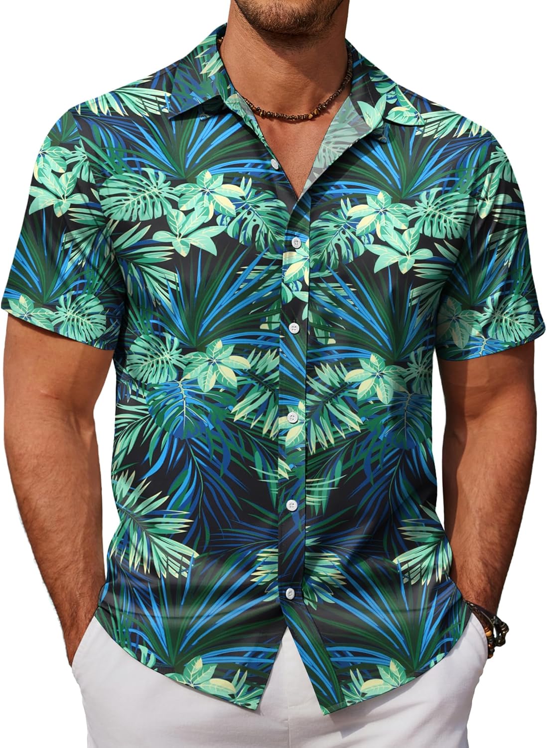 Mens Hawaiian Shirts Short Sleeve Button Down Aloha Shirt Casual Beach Clothes