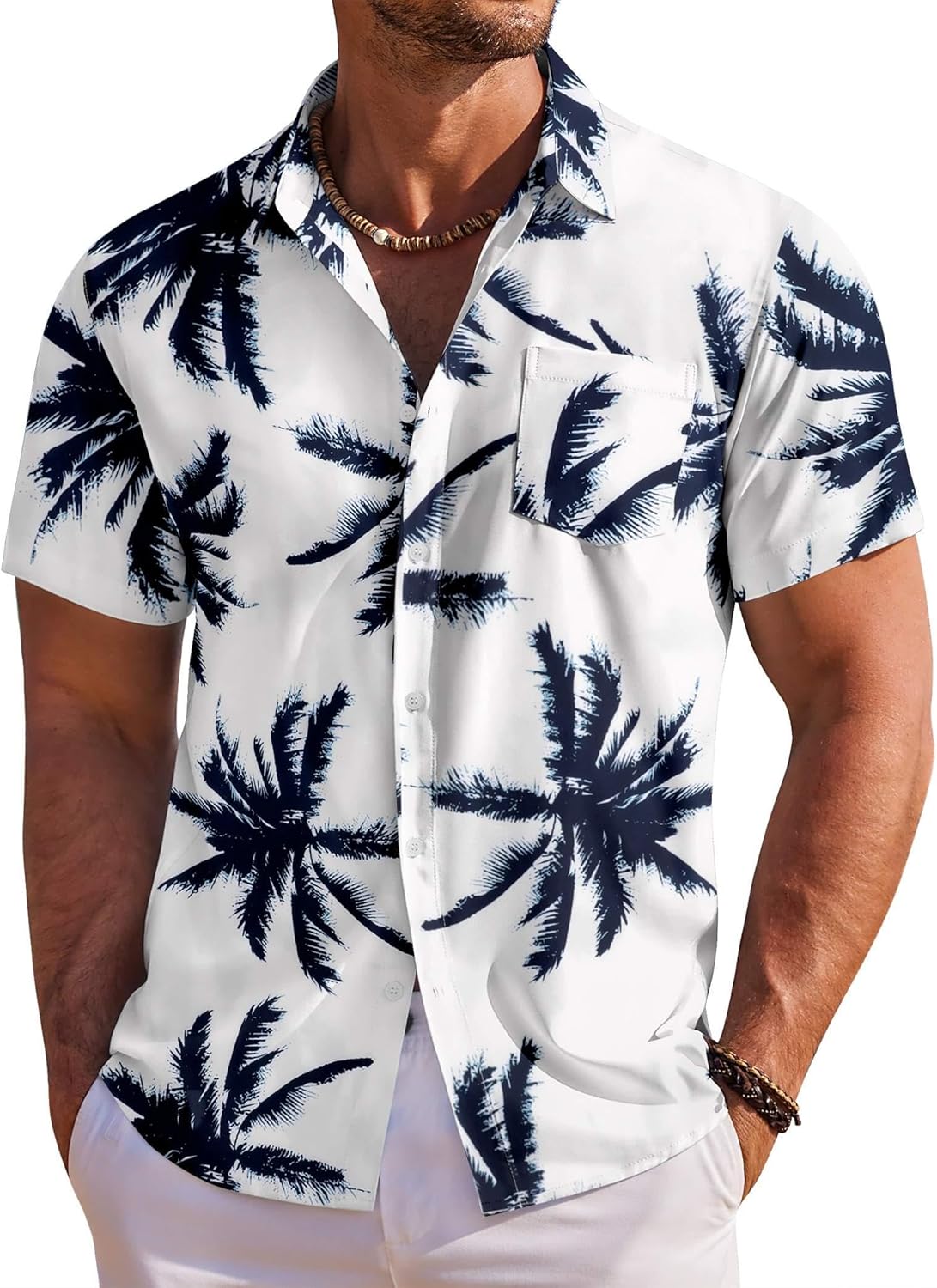 Men's Hawaiian Shirt Short Sleeve Floral Button Down Shirts Tropical Holiday Beach Shirts