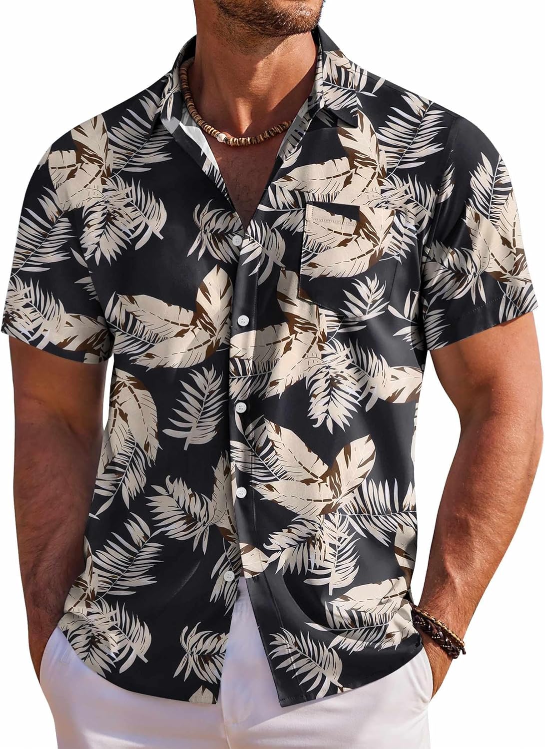Men's Hawaiian Shirt Short Sleeve Floral Button Down Shirts Tropical Holiday Beach Shirts