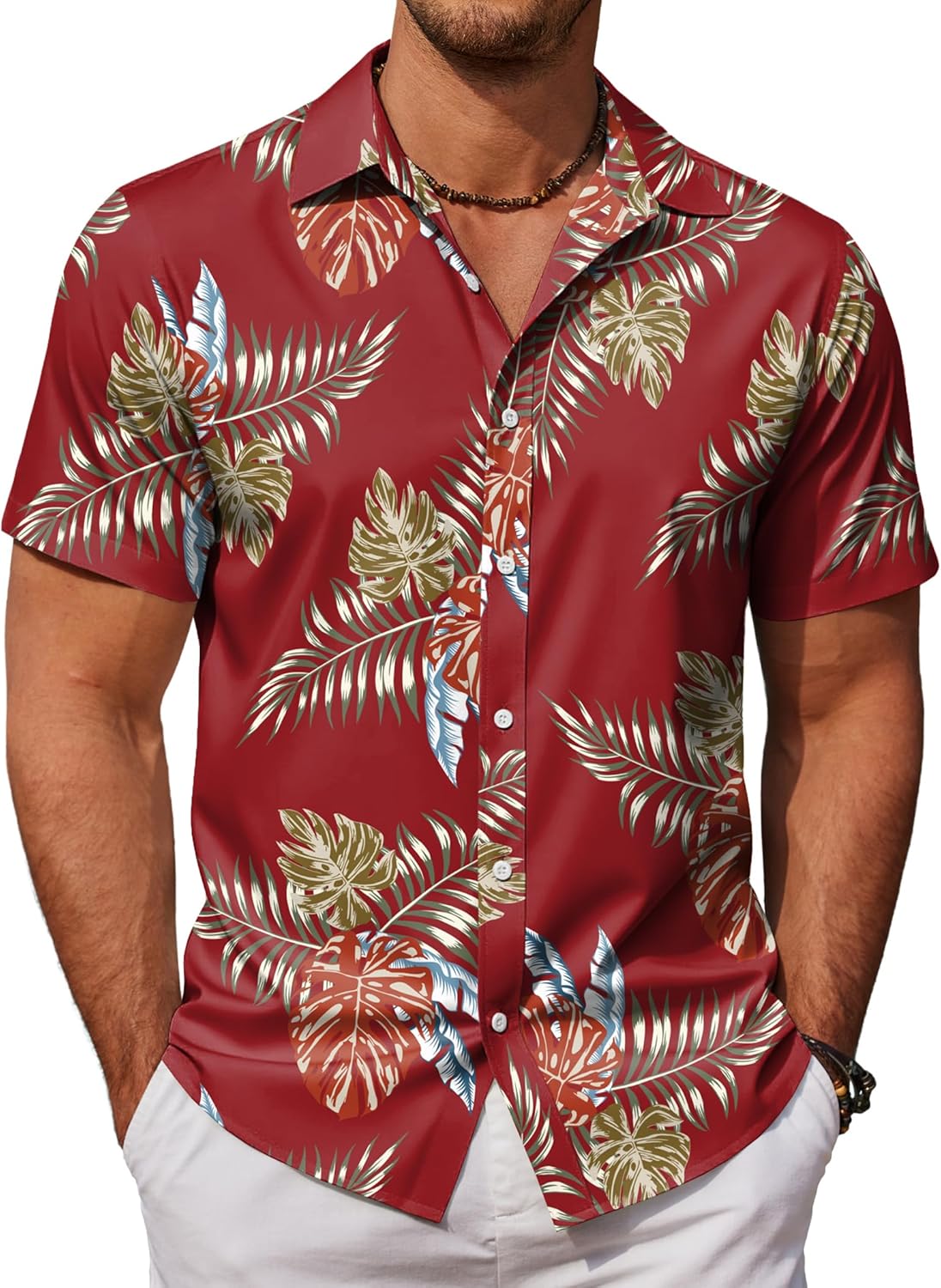Mens Hawaiian Shirts Short Sleeve Button Down Aloha Shirt Casual Beach Clothes