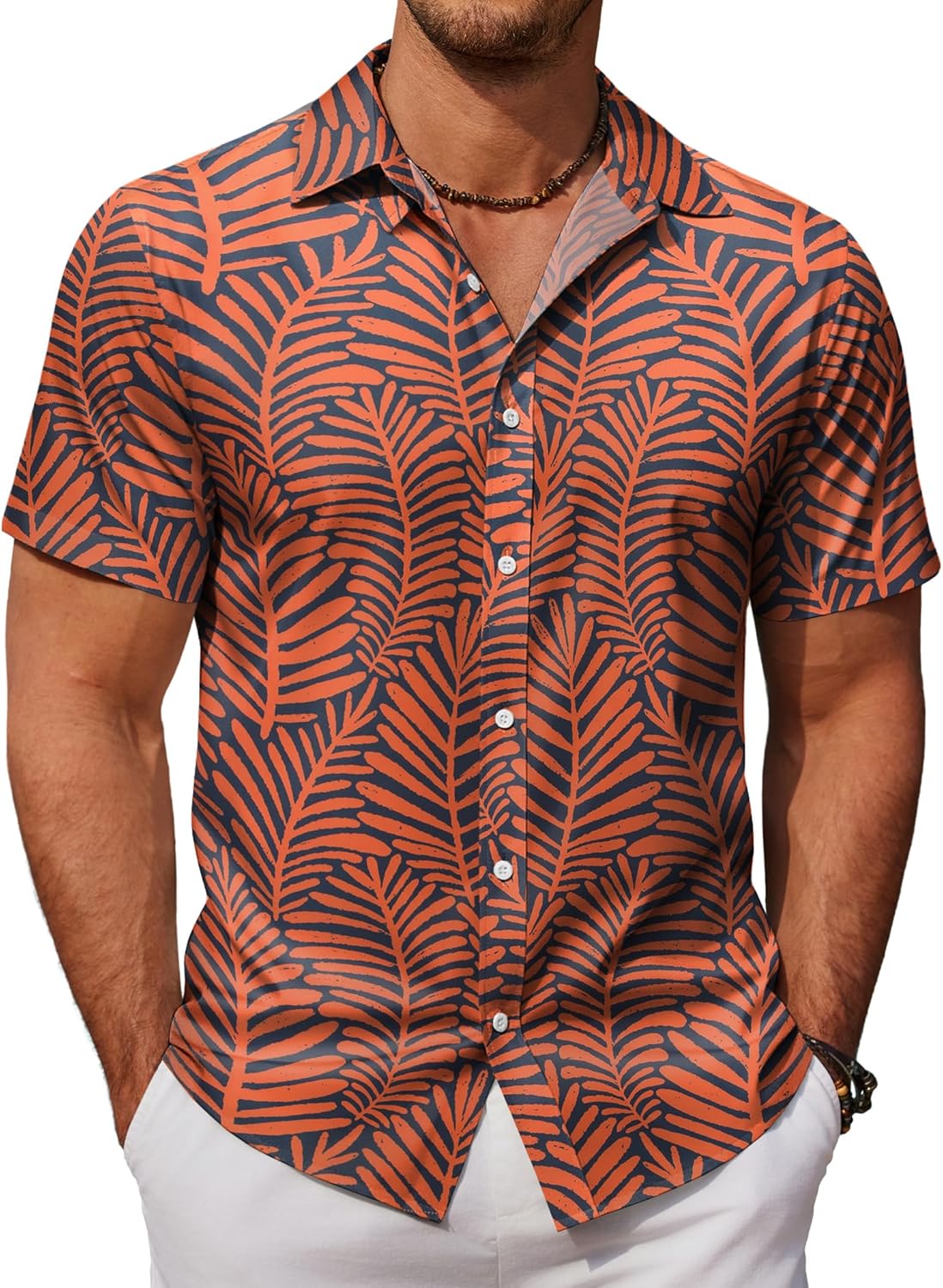 Mens Hawaiian Shirts Short Sleeve Button Down Aloha Shirt Casual Beach Clothes