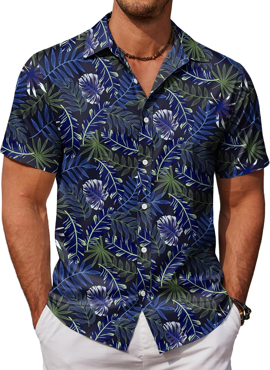 Mens Hawaiian Shirts Short Sleeve Button Down Aloha Shirt Casual Beach Clothes